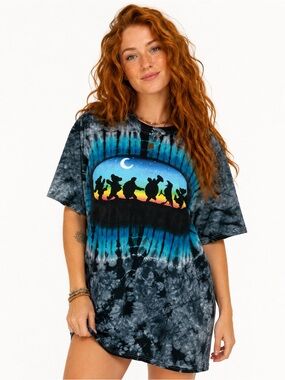 Vintage Y2K Grateful Dead Dancing Turtles & Bears Tie Dye T-Shirt